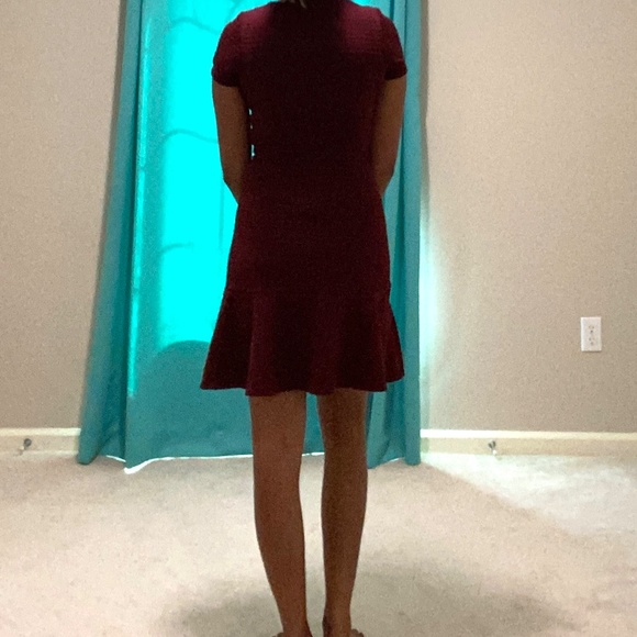 Maroon Work Peplum Dress - Picture 3 of 7